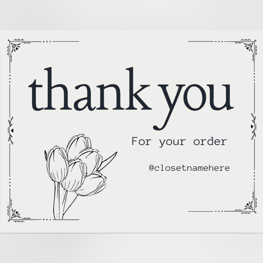 50 Custom 4x6 Floral Border Thank You Notes Labels